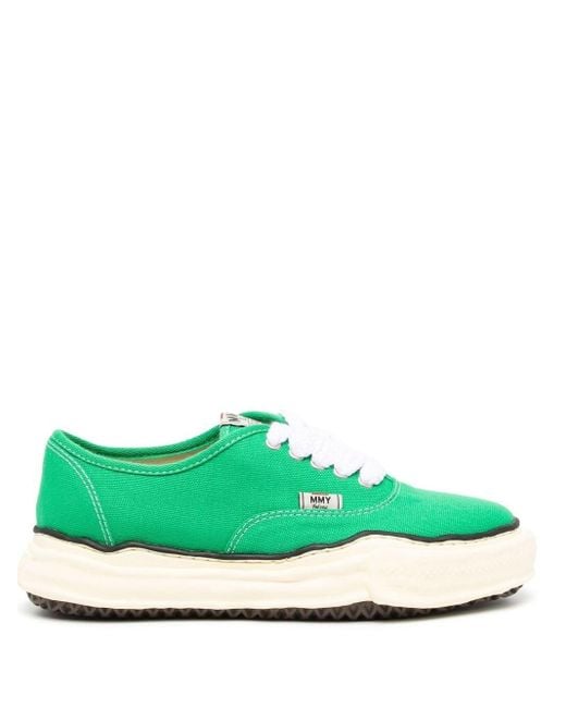 Maison Mihara Yasuhiro Cotton Baker Lace-up Low-top Sneakers in Green ...