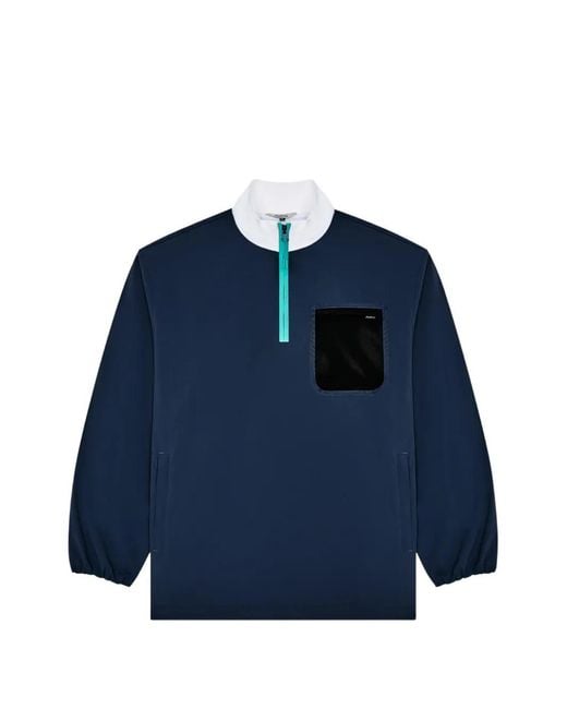Malbon Golf Blue Cascade Quarter-Zip Windshirt for men
