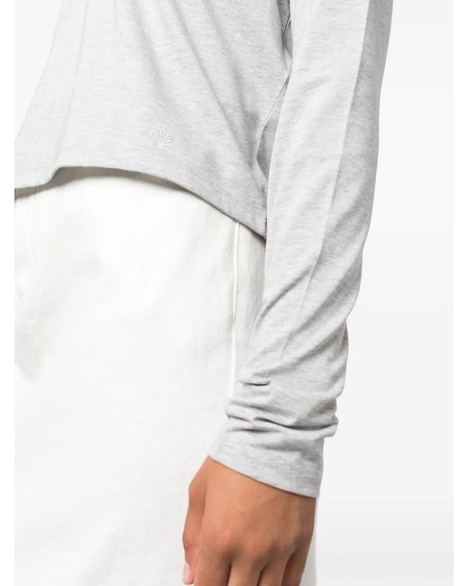Loulou de Saison White Long-Sleeve Cotton T-Shirt