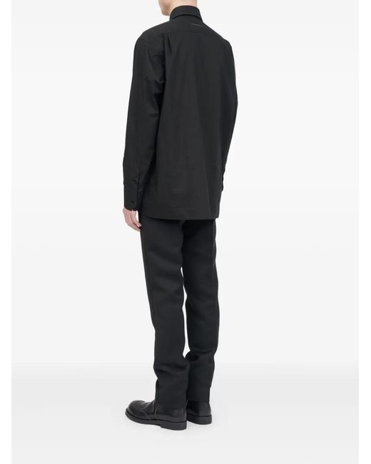 MM6 by Maison Margiela Blue Tuxedo-Print Long-Sleeves Shirt for men