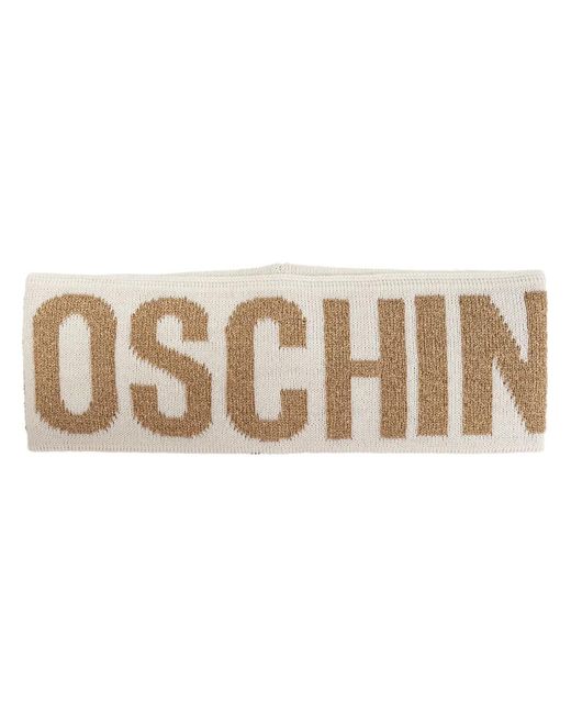 Moschino Natural Logo-Intarsia Knit Headband