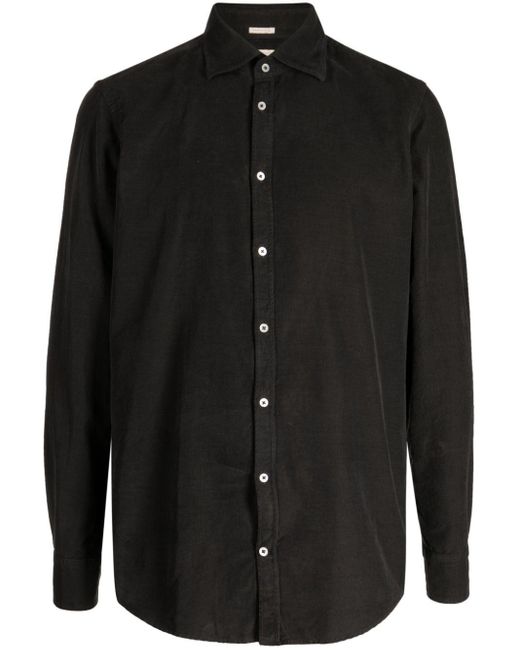 Massimo Alba Black Genova Cotton Shirt for men