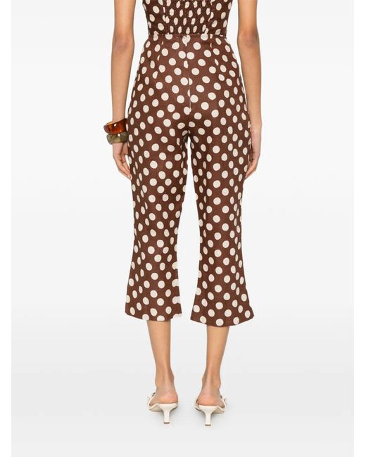 Faithfull The Brand White Valeria Polka-Dot Trousers