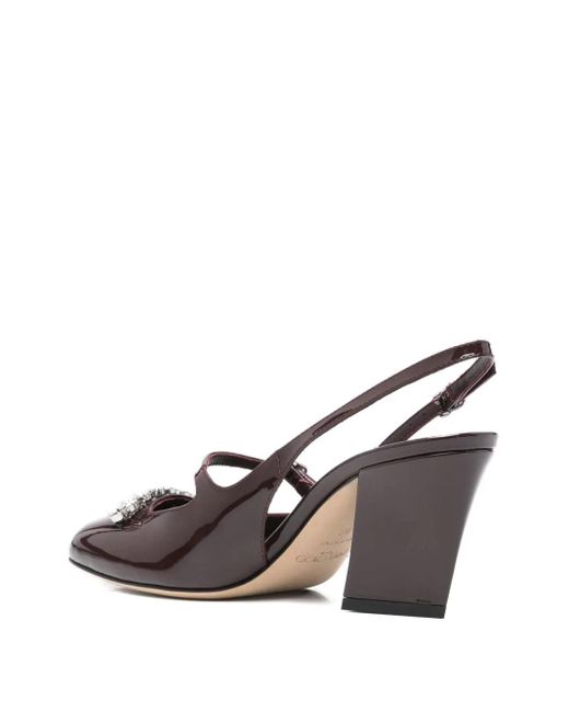 Jimmy Choo Brown 70Mm Belinda Crystal-Embellished Slingback Pumps
