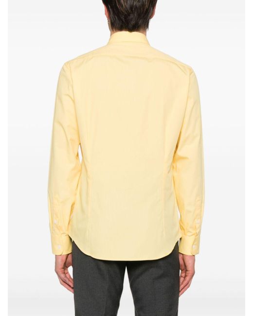 Fursac Yellow Pointed-Collar Cotton Shirt for men