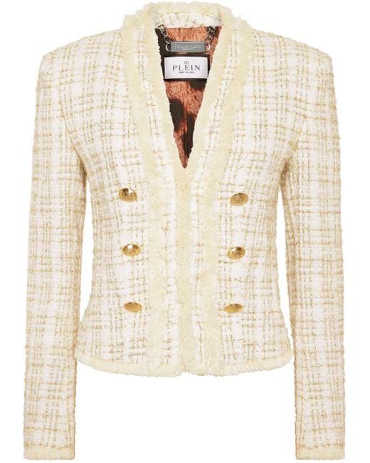 Philipp Plein Natural Tweed Jacket
