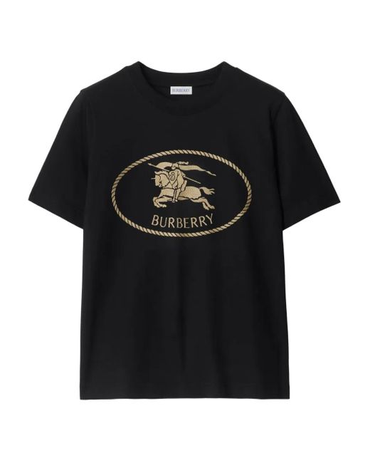 Camiseta de algodón Burberry de color Black