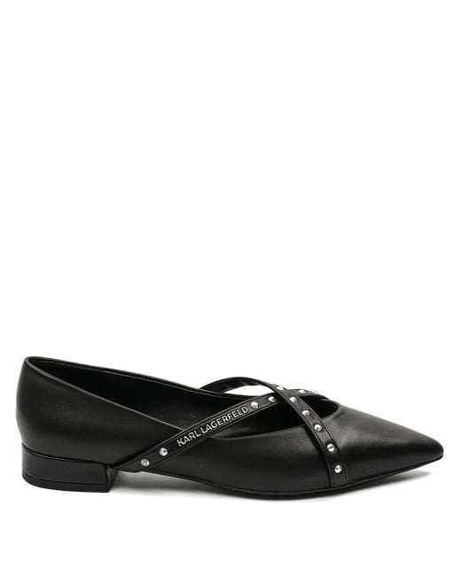 Ballerine Kerrie Krosstrap di Karl Lagerfeld in Black