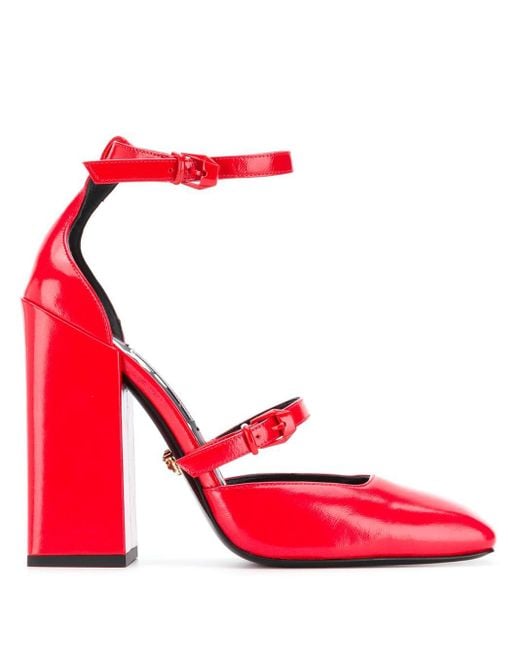 Versace Red Mary Jane Pumps