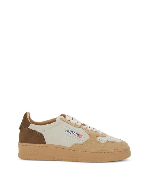 Autry Natural Medalist Low Panelled Sneakers