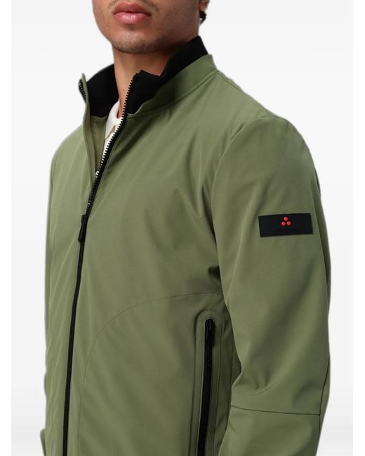 Peuterey Green Logo-Patch Zip-Up Bomber Jacket for men