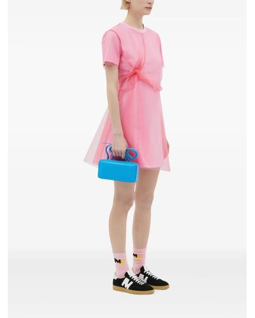 msgm mini dress Pink satin mini dress with cutout detail