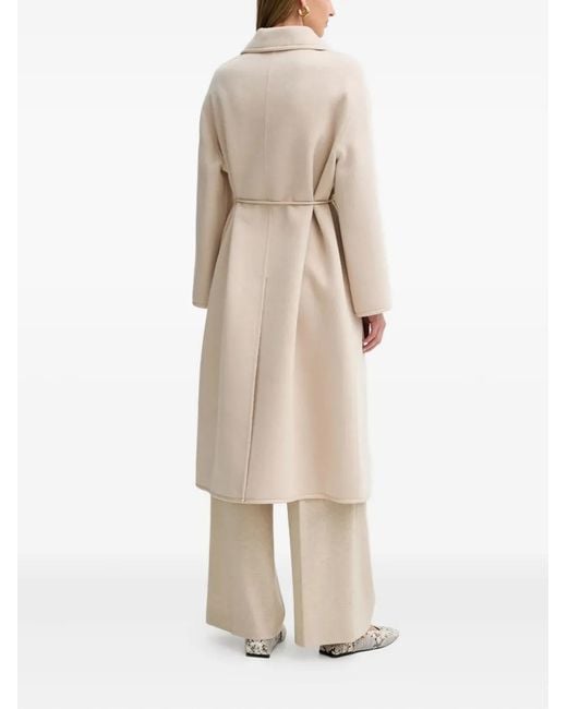Liviana Conti Natural Orestis Rounded-collar Tied Coat