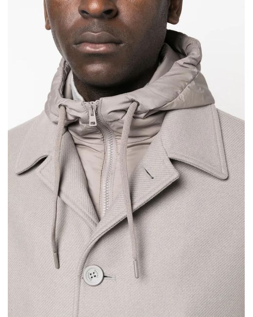 Abrigo Con Capucha Herno de hombre de color Gray