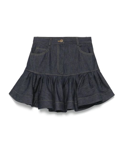 Sandro Blue Flared Mini Skirt
