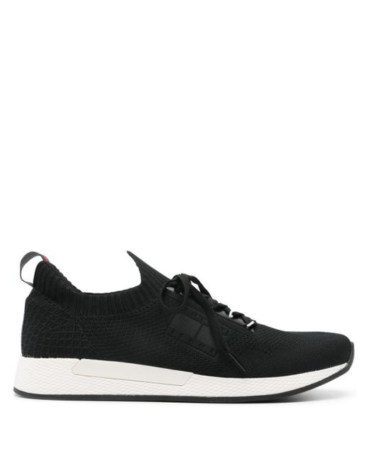 Tommy Hilfiger Black Elevated Knitted Sneakers for men