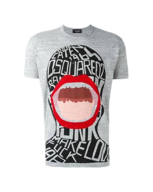 DSquared² White T-Shirt À Imprimé Graphique