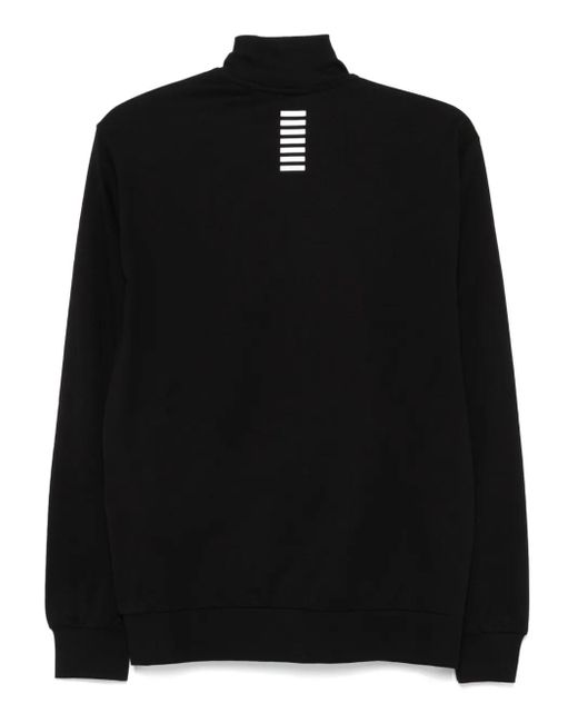 EA7 Black Zip-Up Cotton Jersey Tracksuit Set for men