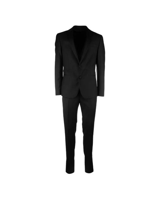 Corneliani Black Single-Breasted Suit for men