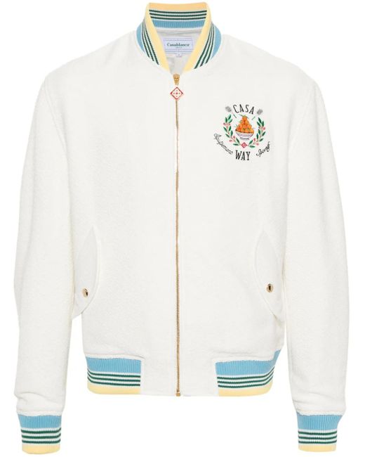 Casablanca White Spring/Summer 2024 Mini Bomber Jacket for men