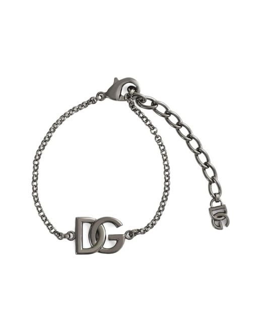 Dolce Gabbana Logo-Charm Bracelet in Metallic for Men Lyst UK