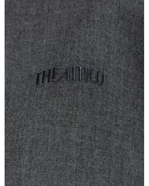 The Attico Black Banded-Cuff Collared Top