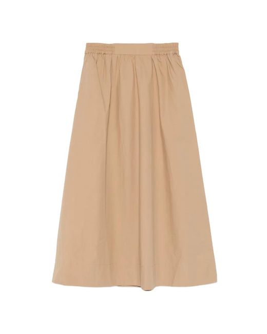Yerse Natural Elasticated-Waistband Midi Skirt