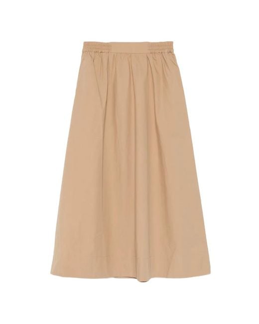 Yerse Natural Elasticated-Waistband Midi Skirt