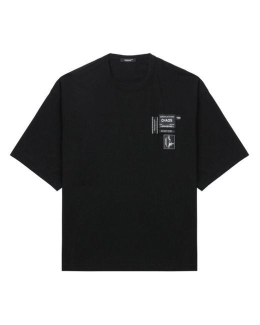 Undercover Black Logo-tag Cotton T-shirt for men