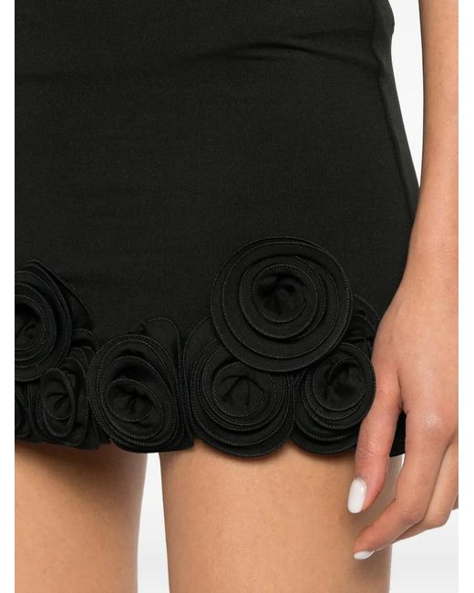 LaRevêche Black Floral-Appliqué Skirt