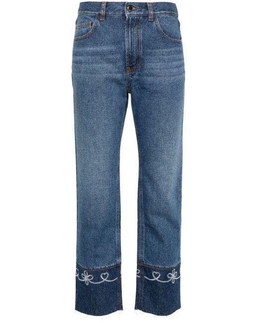 Chloé Blue Halbhohe Masaya Cropped-Jeans