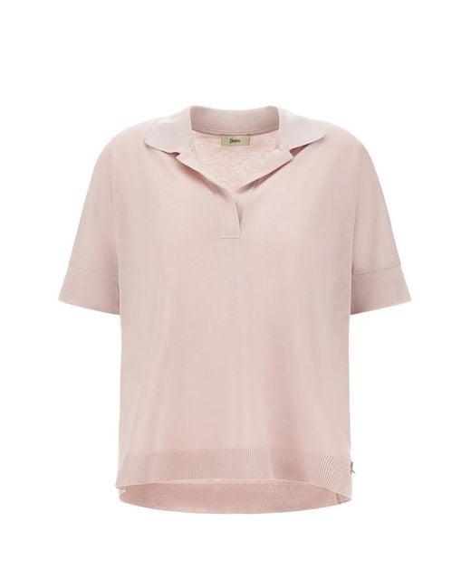 Herno Pink Polo À Manches Courtes