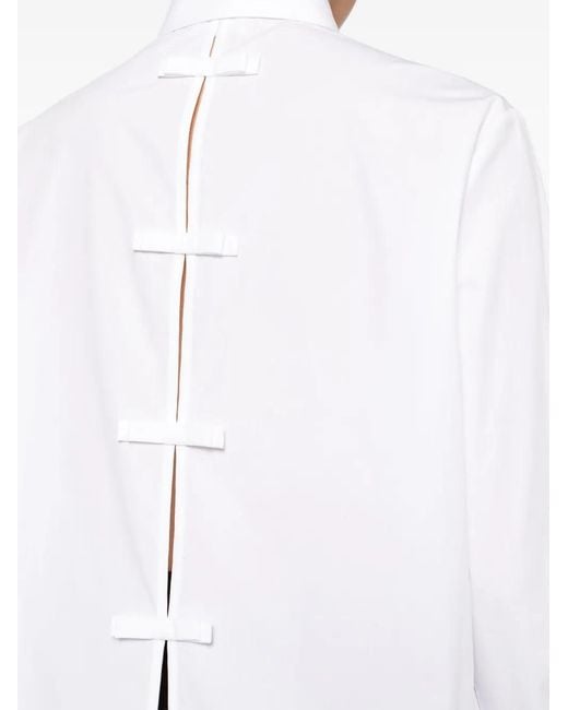 RED Valentino White Camicia Tie-Back Cotton Shirt