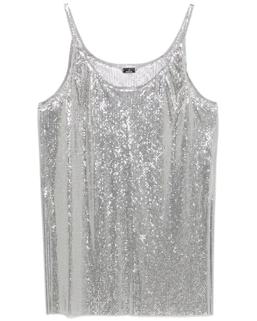 Rabanne Gray Mesh Tank Top