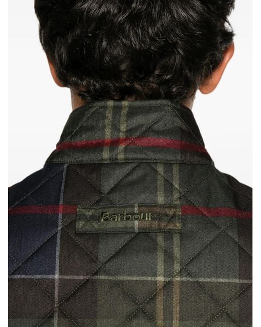 Barbour Black Tartan-Pattern Waistcoat for men