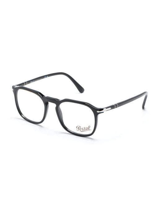 Persol Brown Po3337V Logo-Engraved Round-Frame Glasses for men