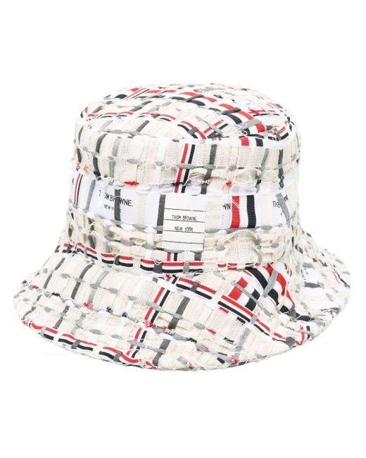 Cappello bucket di Thom Browne in White