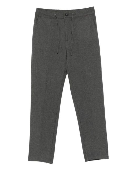 Karl Lagerfeld Gray Drawstring-Waist Trousers for men