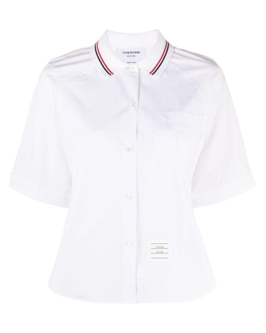 Thom Browne White Hemd mit Falten