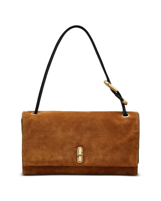 Marc Jacobs Brown Large The Suede Dual Shoulder Bag