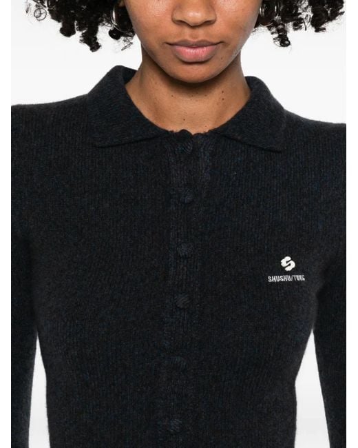 ShuShu/Tong Black Cardigan mit Logo-Detail