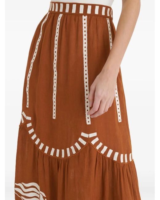 Eres Brown Starfish Maxi Skirt