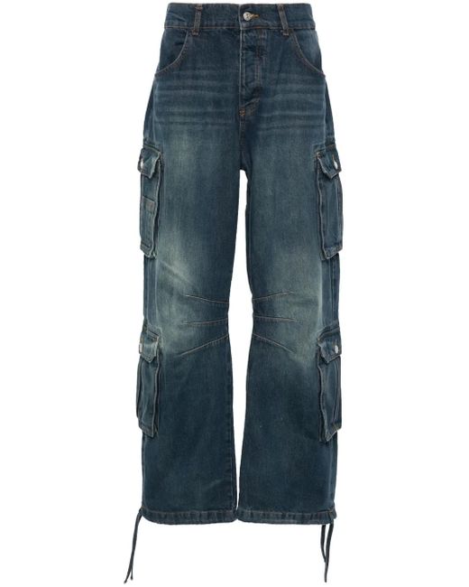 Jeans Cargo Dirt Bath A Gamba Ampia di M I S B H V in Blue da Uomo