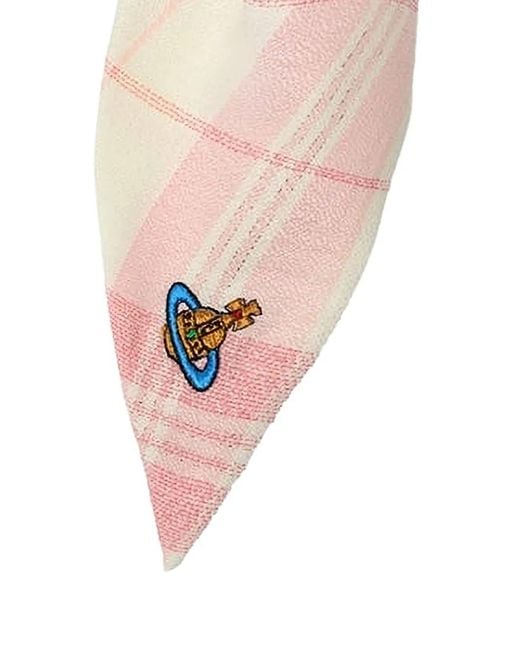 Vivienne Westwood White Large Check-Pattern Orb-Patch Scrunchie