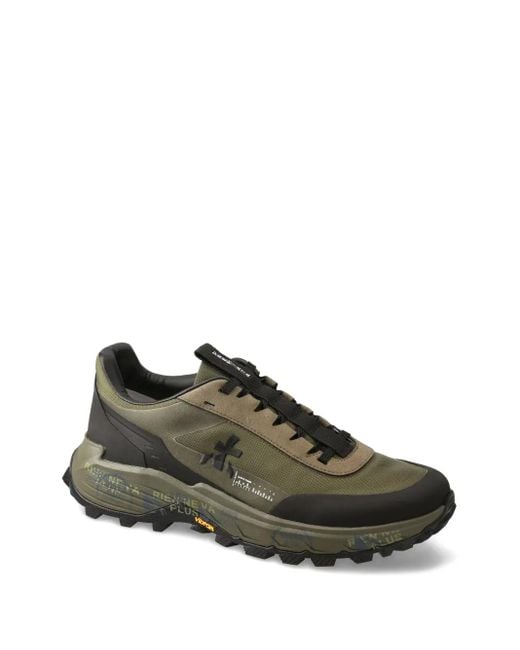 Premiata Green Devin Logo-Appliqué Sneakers for men