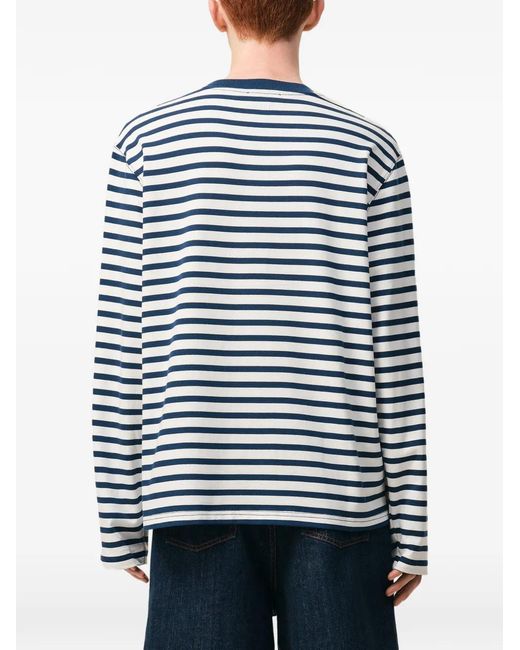 AMI Blue Ami De Coeur Striped T-Shirt