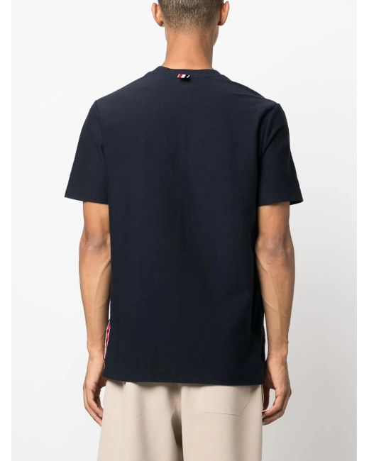 Thom Browne Blue Rwb Stripe Cotton T-Shirt for men
