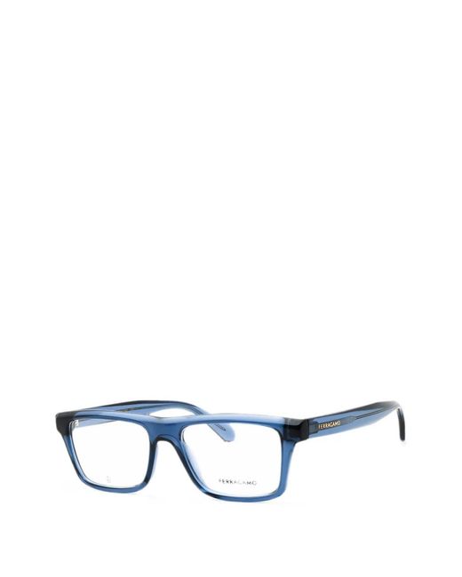 Ferragamo Eyewear Blue Rectangle-Frame Glasses for men