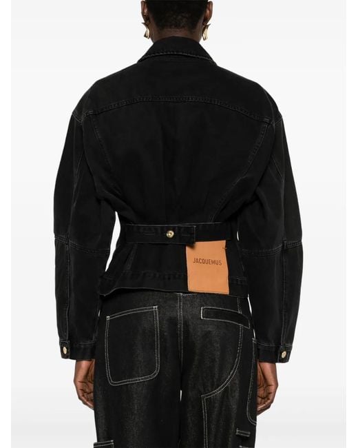Jacquemus Black Faded Denim Button-Front Jacket