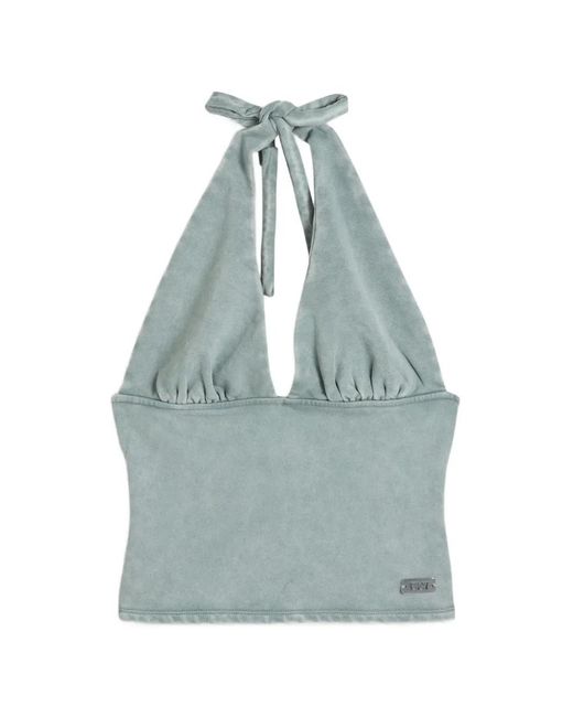 Juicy Couture Blue Washed Halterneck Top